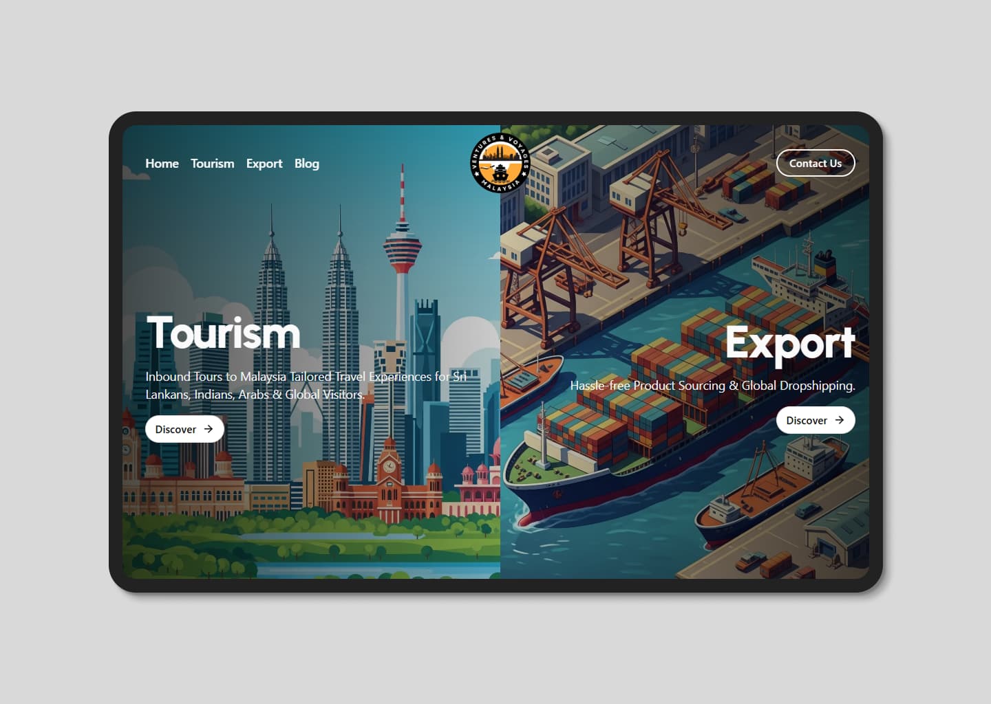 Web design & Development for Ventures and Voyages Malaysia